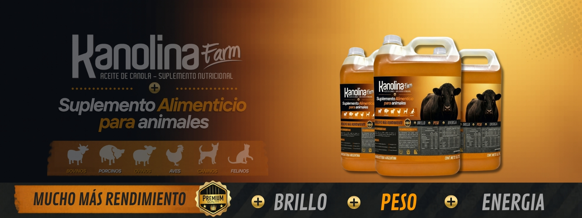 Presentación de envases Kanolina Farm para animales